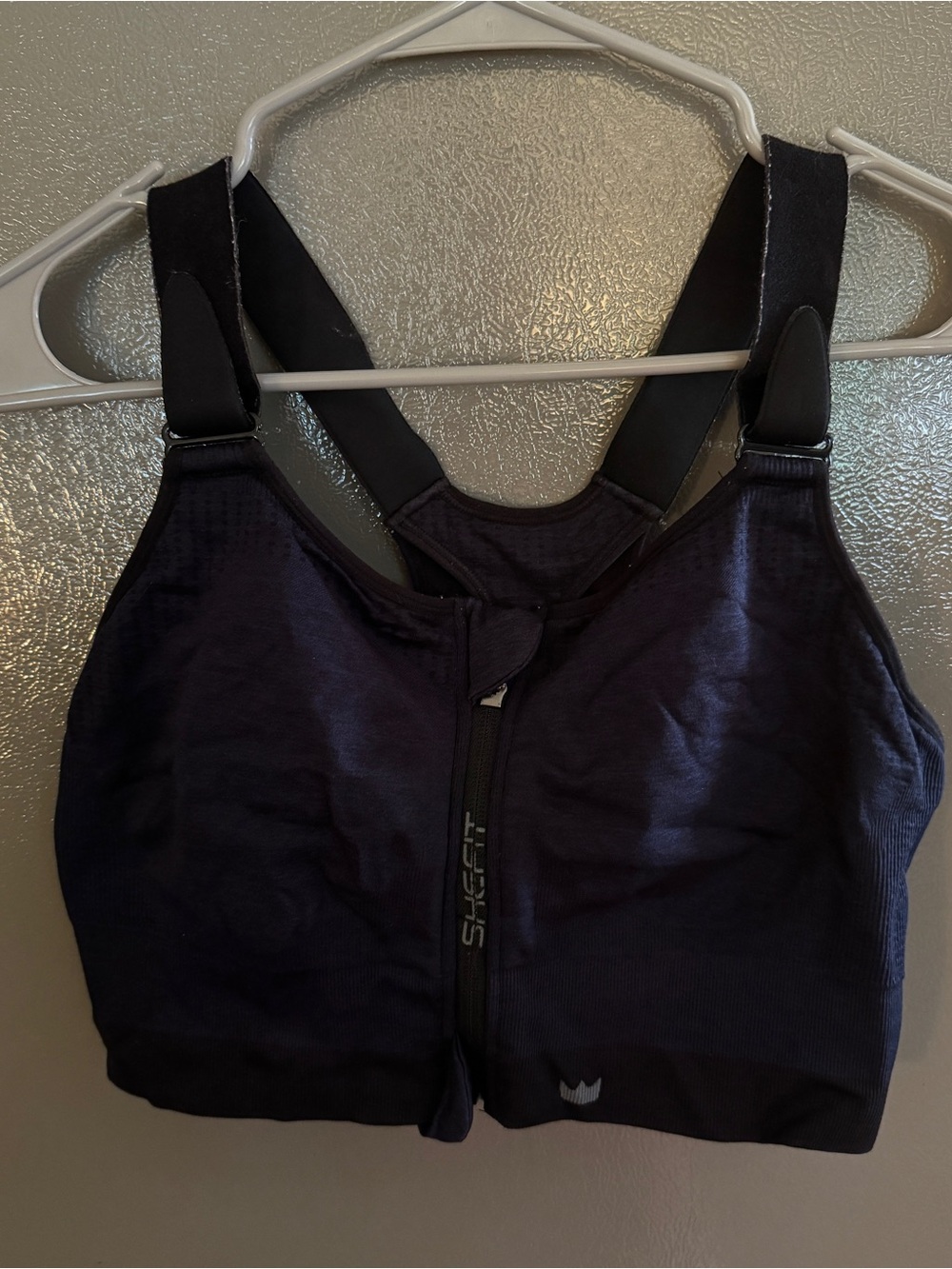 SHEFIT Black Ribbed Luxe Sports Bra Top